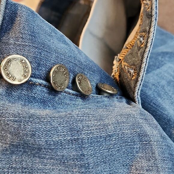 Free people Jeans size 25 jeans skinny jeans Jeggings frayed hem button fly - Picture 5 of 8